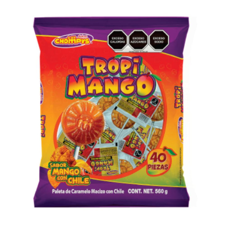 Chompys Tropi Mango Chili Lollipops 40pcs