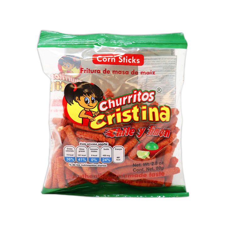 Cristina Churritos Corn Sticks Snack w/ Chile and Lime 2.8oz