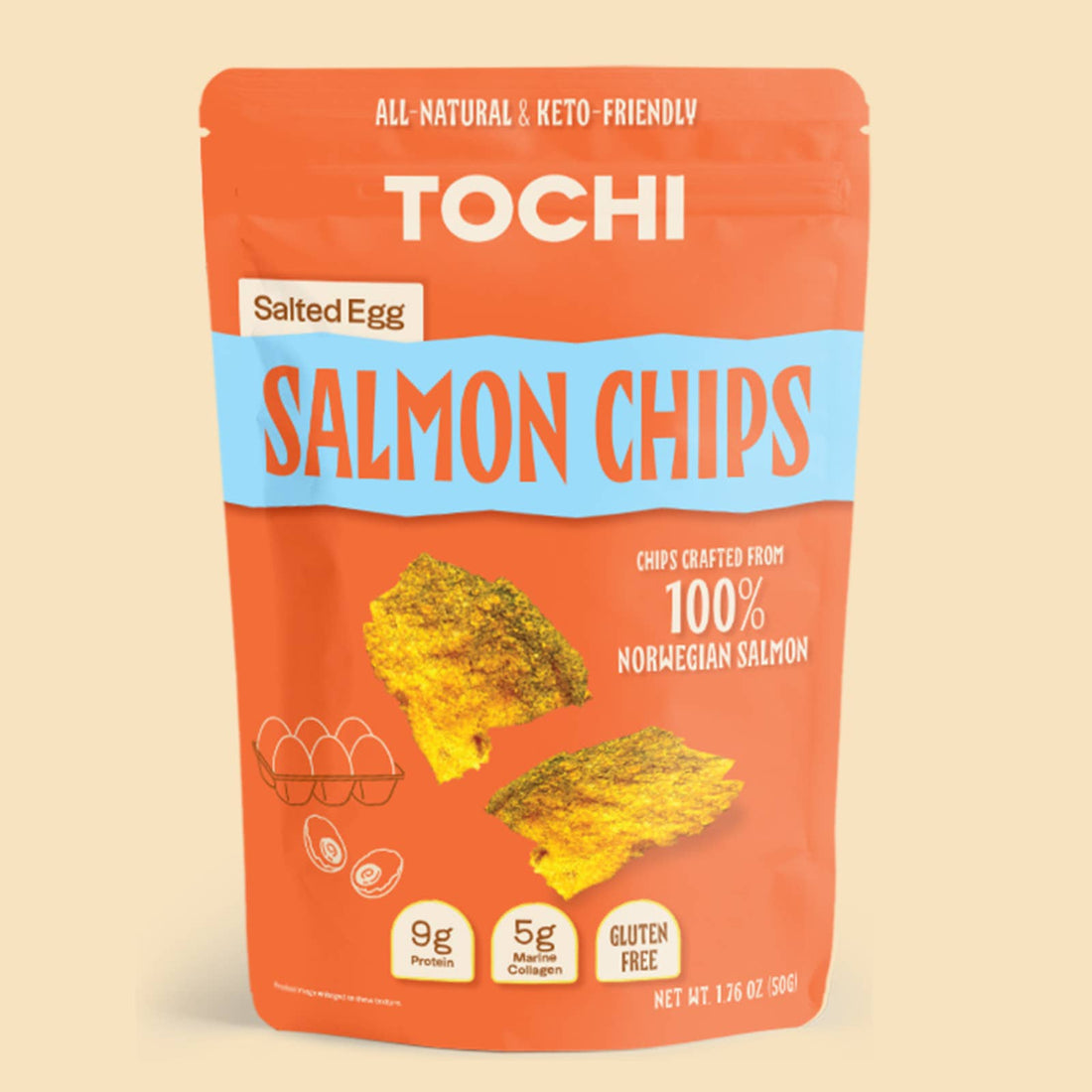 Tochi Snacks | Salmon Chips Salted Egg